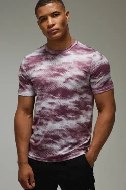 T-shirt Homme Coupe Regular À Imprimé Nuages Abstraits Pour Le Sport