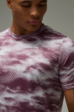 T-shirt Homme Coupe Regular À Imprimé Nuages Abstraits Pour Le Sport