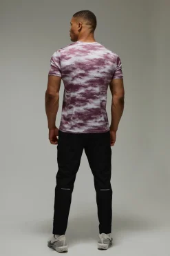 T-shirt Homme Coupe Regular À Imprimé Nuages Abstraits Pour Le Sport