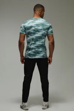 T-shirt Homme Coupe Regular À Imprimé Nuages Abstraits Active