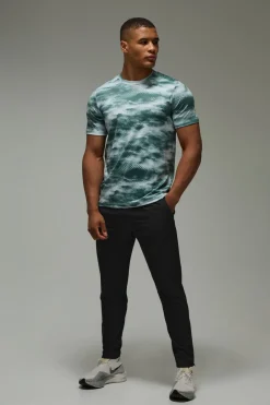 T-shirt Homme Coupe Regular À Imprimé Nuages Abstraits Active