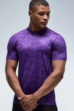 boohooMAN T-shirt Homme Coupe Regular À Imprimé Géo Camouflage Active<Femme T-Shirts|Athleisure