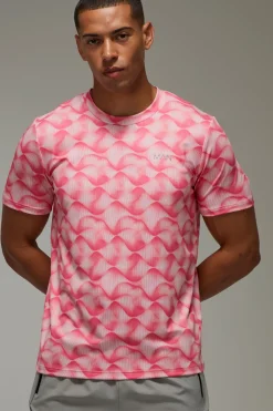T-shirt Homme Coupe Regular À Motif Vague Abstraite Active