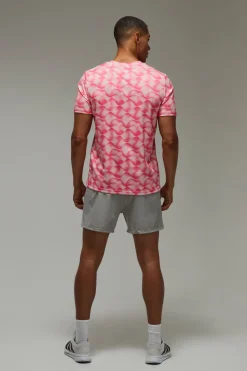 T-shirt Homme Coupe Regular À Motif Vague Abstraite Active