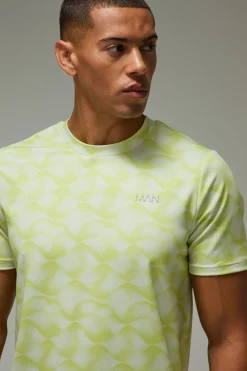 T-shirt Homme Coupe Regular À Motif Vague Abstraite Active