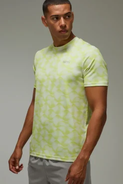 T-shirt Homme Coupe Regular À Motif Vague Abstraite Active