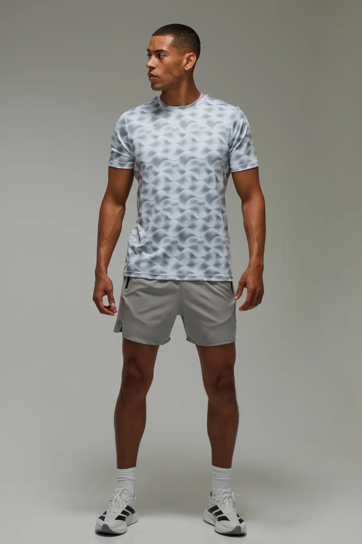 T-shirt Homme Coupe Regular À Motif Vagues Abstraites Active
