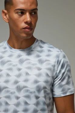 T-shirt Homme Coupe Regular À Motif Vagues Abstraites Active