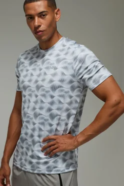 T-shirt Homme Coupe Regular À Motif Vagues Abstraites Active