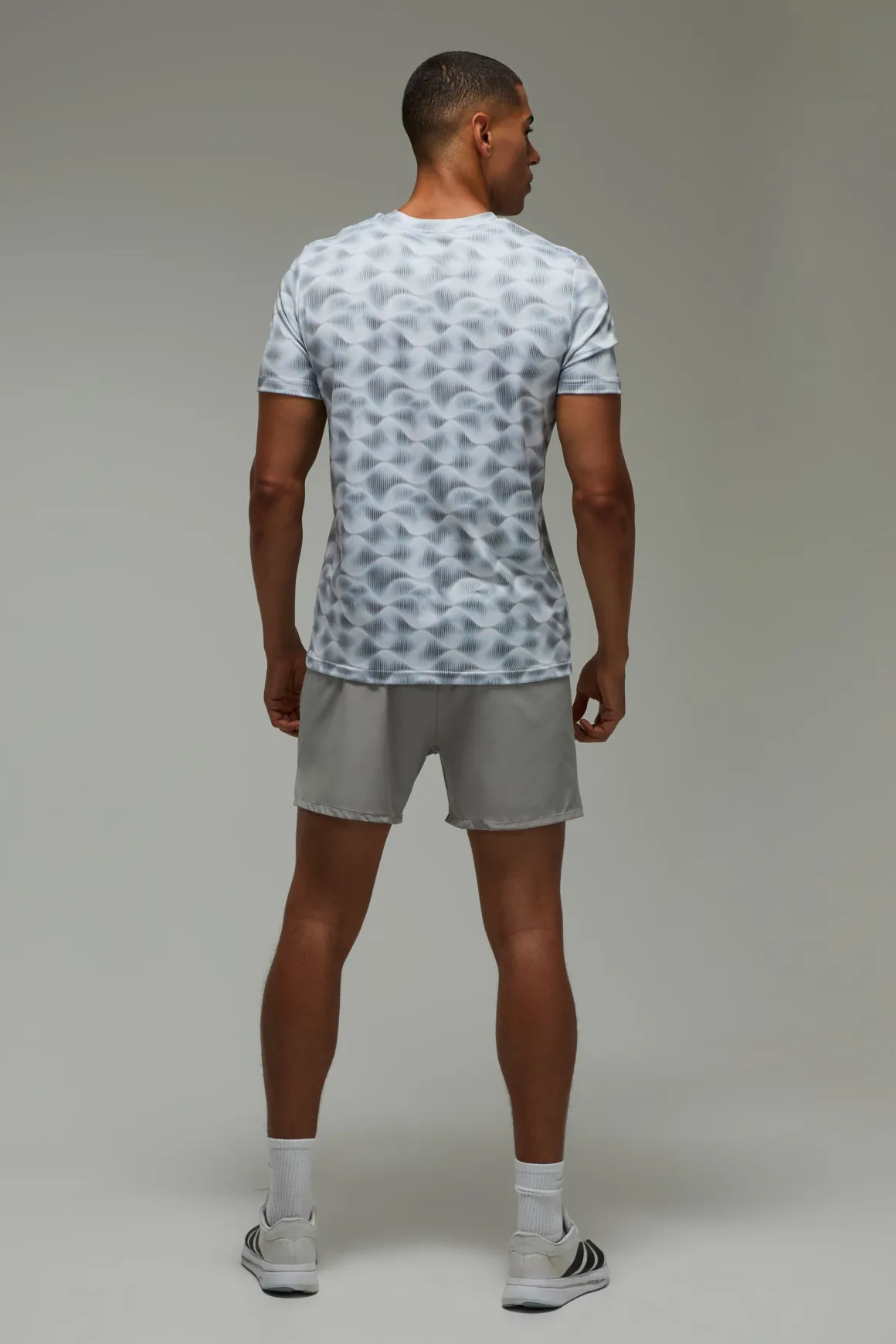 T-shirt Homme Coupe Regular À Motif Vagues Abstraites Active