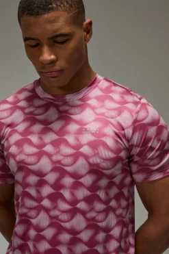T-shirt Homme Coupe Regular À Motif Vagues Abstraites Active