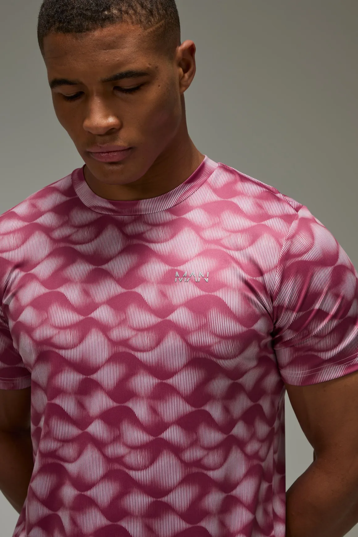 T-shirt Homme Coupe Regular À Motif Vagues Abstraites Active