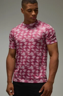 T-shirt Homme Coupe Regular À Motif Vagues Abstraites Active