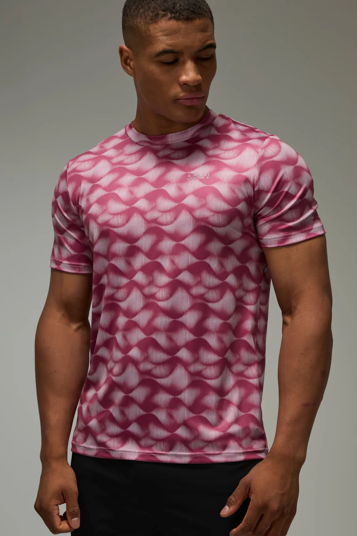 T-shirt Homme Coupe Regular À Motif Vagues Abstraites Active