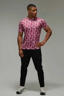 T-shirt Homme Coupe Regular À Motif Vagues Abstraites Active