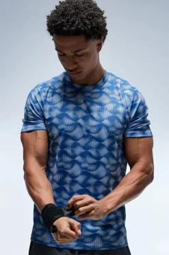boohooMAN T-shirt Homme Coupe Regular À Motif Vague Abstraite Active<Femme T-Shirts|Athleisure