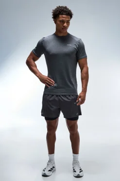 T-shirt Homme Coupe Régulière Active Avec Panneau Arrière Chiné