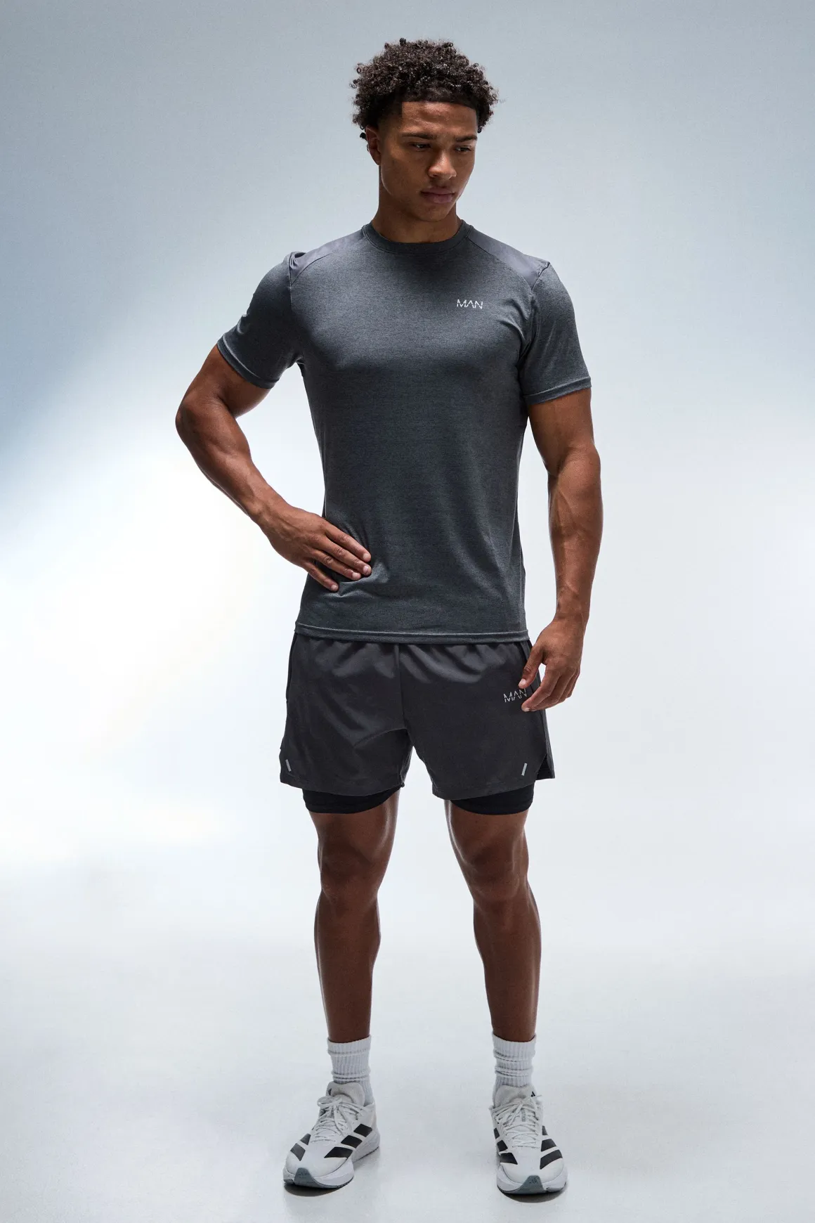 T-shirt Homme Coupe Régulière Active Avec Panneau Arrière Chiné