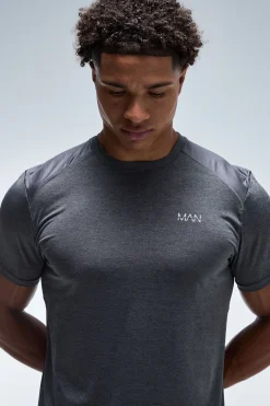 T-shirt Homme Coupe Régulière Active Avec Panneau Arrière Chiné