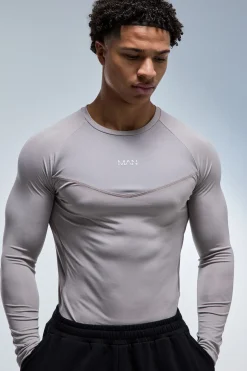 T-shirt Homme Manches Longues Coupe Ajustée Active Muscle Fit