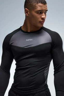 T-shirt Homme À Manches Longues Coupe Ajustée Muscle Active