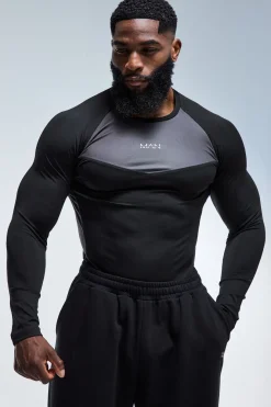 T-shirt Homme À Manches Longues Coupe Ajustée Muscle Active