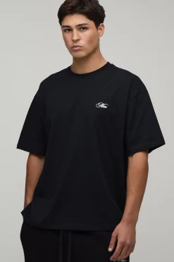 T-shirt Homme Oversize Avec Broderie Script