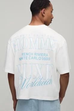 T-shirt Homme Oversize Boxy Avec Imprimé Et Poche