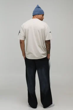 boohooMAN T-Shirt Homme Oversize à Imprimé Étoile Gonflée<Homme T-Shirts Impriméstendances|T-Shirts