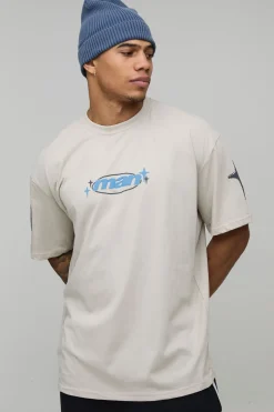 boohooMAN T-Shirt Homme Oversize à Imprimé Étoile Gonflée<Homme T-Shirts Impriméstendances|T-Shirts