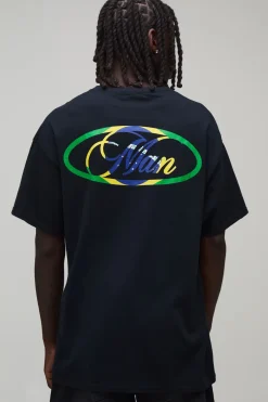boohooMAN T-shirt Homme Oversize À Inscription Brazil<Homme T-Shirts Impriméstendances|T-Shirts