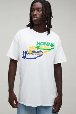 T-shirt Homme Oversize À Logo Répété