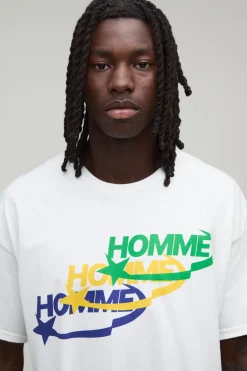 T-shirt Homme Oversize À Logo Répété