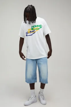 T-shirt Homme Oversize À Logo Répété