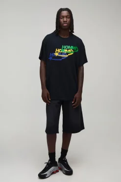 T-shirt Homme Oversize À Logo Répété