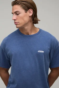 T-shirt Homme Oversize Ovale Marqué À Effet Délavé