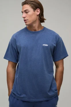 T-shirt Homme Oversize Ovale Marqué À Effet Délavé