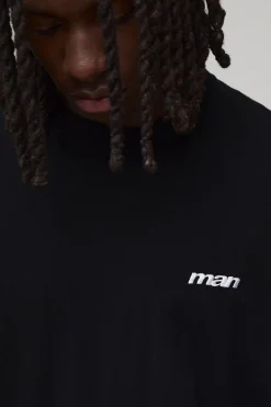 T-shirt Homme Oversize Sport Brodé Effet Délavé