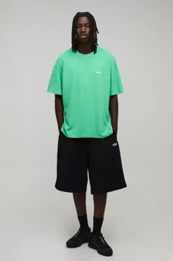 T-shirt Homme Oversize Sport Brodé Effet Délavé