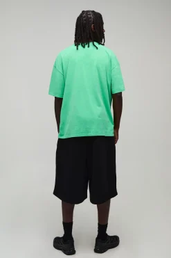 T-shirt Homme Oversize Sport Brodé Effet Délavé