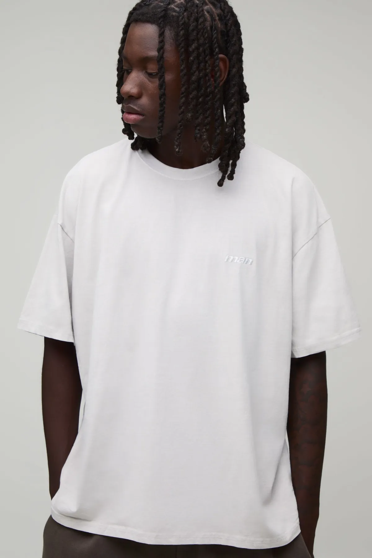 boohooMAN T-shirt Homme Oversize Sport Brodé Effet Délavé<Homme T-Shirts