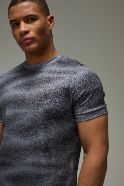 T-shirt Homme À Rayures Abstraites Coupe Regular Active