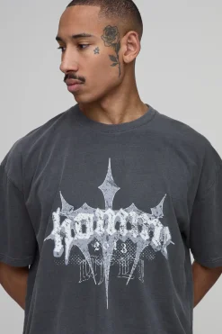 T-shirt Homme Surdimensionné À Croix En Gris
