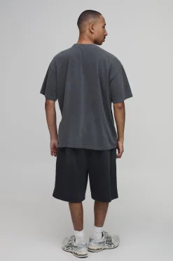 T-shirt Homme Surdimensionné À Croix En Gris