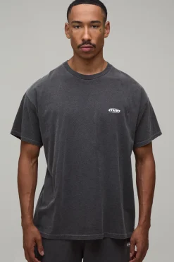 boohooMAN T-shirt Homme Surdimensionné Délavé À Logo Ovale<Homme T-Shirts