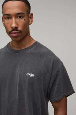boohooMAN T-shirt Homme Surdimensionné Délavé À Logo Ovale<Homme T-Shirts