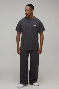 boohooMAN T-shirt Homme Surdimensionné Délavé À Logo Ovale<Homme T-Shirts