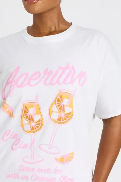 boohoo T-shirt Imprimé Aperol Spritz Grande Taille<Femme Tops