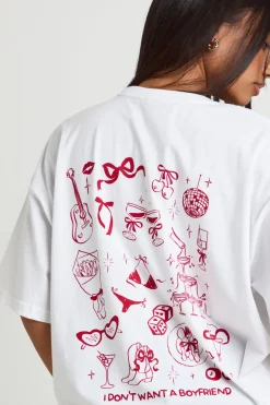 T-shirt Imprimé Au Dos Avec Message Girly 
