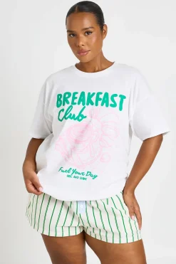 T-shirt Imprimé Breakfast Club Grande Taille